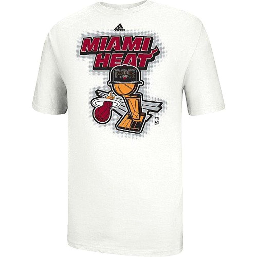 Adidas Miami Heat 2013 NBA Champions Go-To Tee White Mens Large‎ Short Sleeve